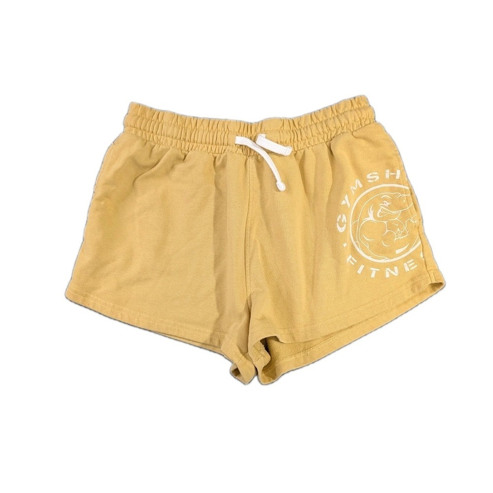 Gymshark Legacy Graphic Shorts Womens S Yellow Athletic Athleisure Elastic Waist